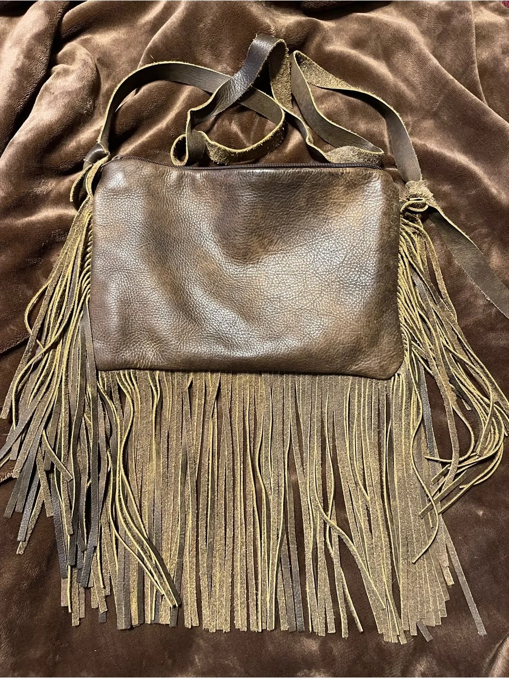 Western cowhide / leather patch purse